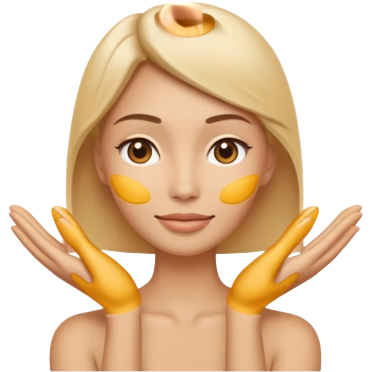 Minimal wellness-style emoji showing skin tightening, a hand gently lifting and supporting facial skin upward, subtle lifting gesture, smooth contours, natural and calm look, non-medical, non-cosmetic, no makeup, no injections, no surgery, clean, modern, trustworthy wellness aesthetic emoji