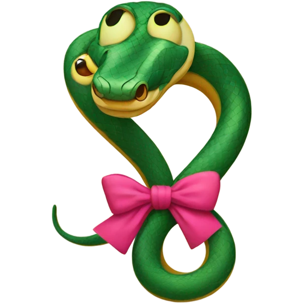 snake with bow emoji