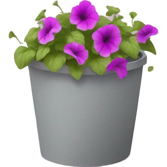 a pot of petunias falling to the ground emoji