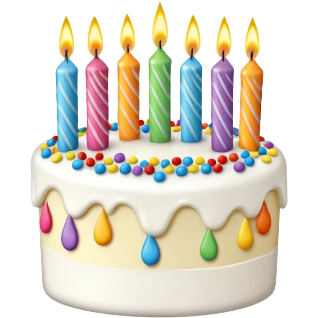 cute birthday cake with 26 candle toppers emoji