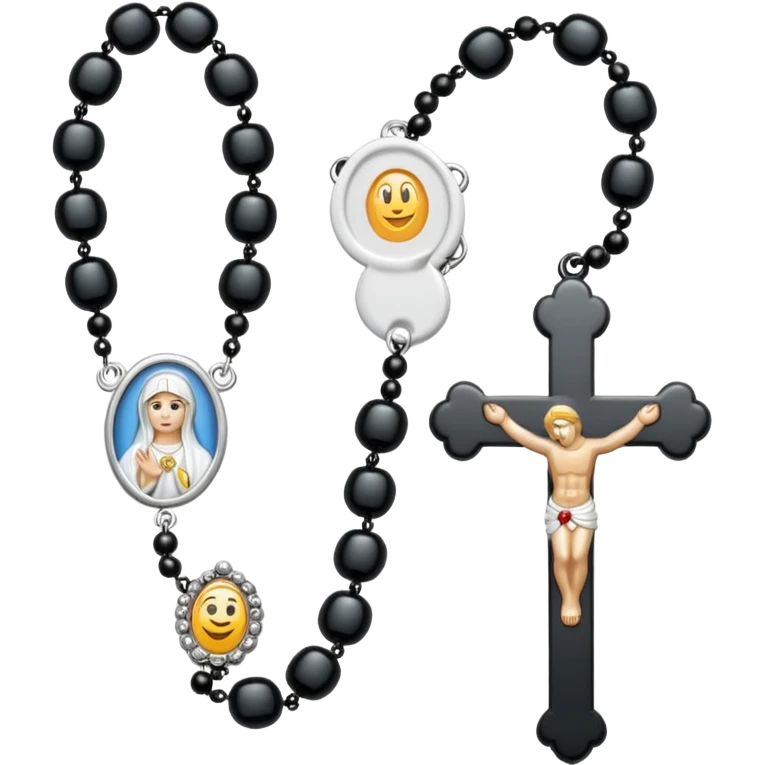  white rosary with white beads emoji