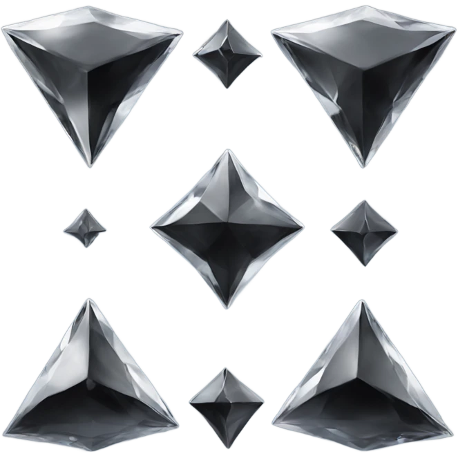 black diamond chrome four-point 2 star diamond emoji