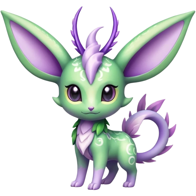 Shiny Exotic Cute Adorable Majestic Ethereal Sparkly Flygon-Espeon-Leafeon-Shaymin-Hybrid-Creature with pattern-markings emoji