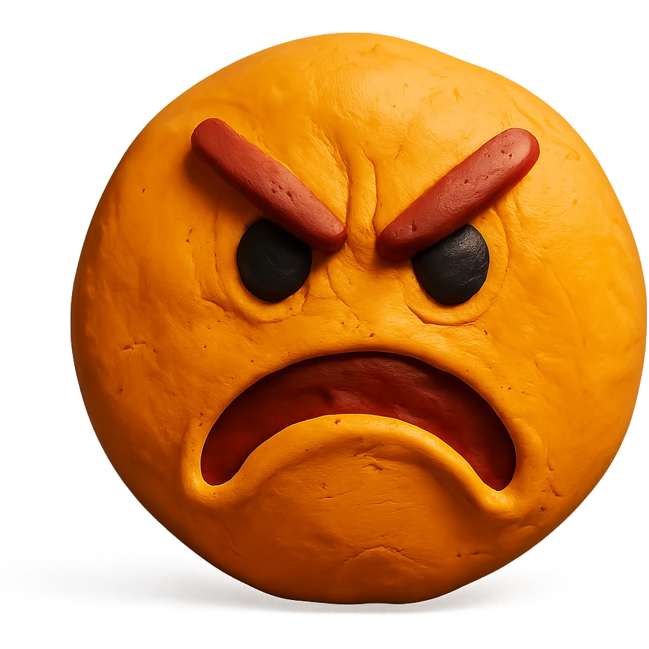 ugly rage emoji with warped proportions emoji