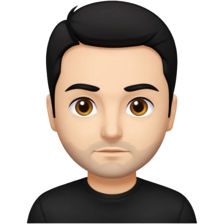 Chris Kirkpatrick brown eyes, black hair, black shirt emoji