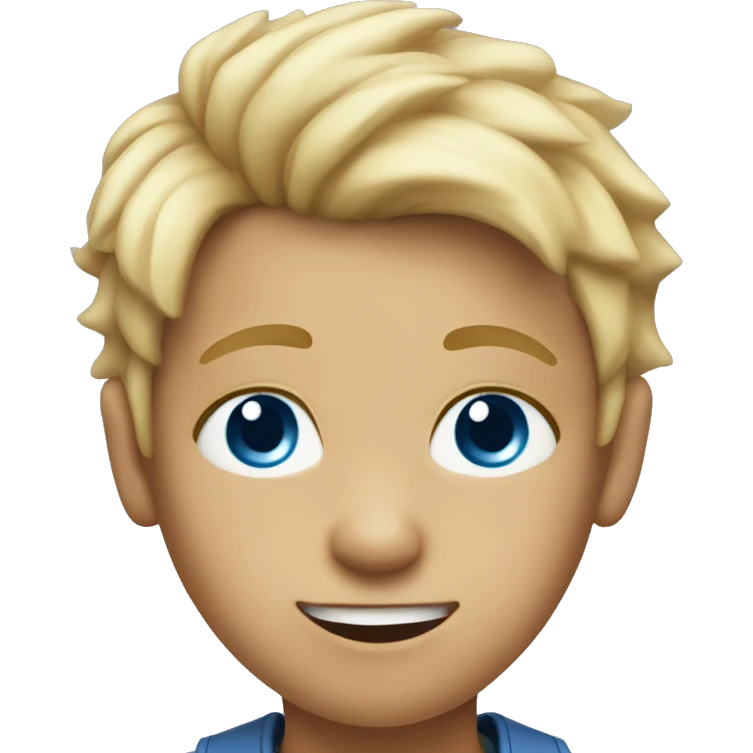 9 year old boy with blond spikey hair blue eyes emoji