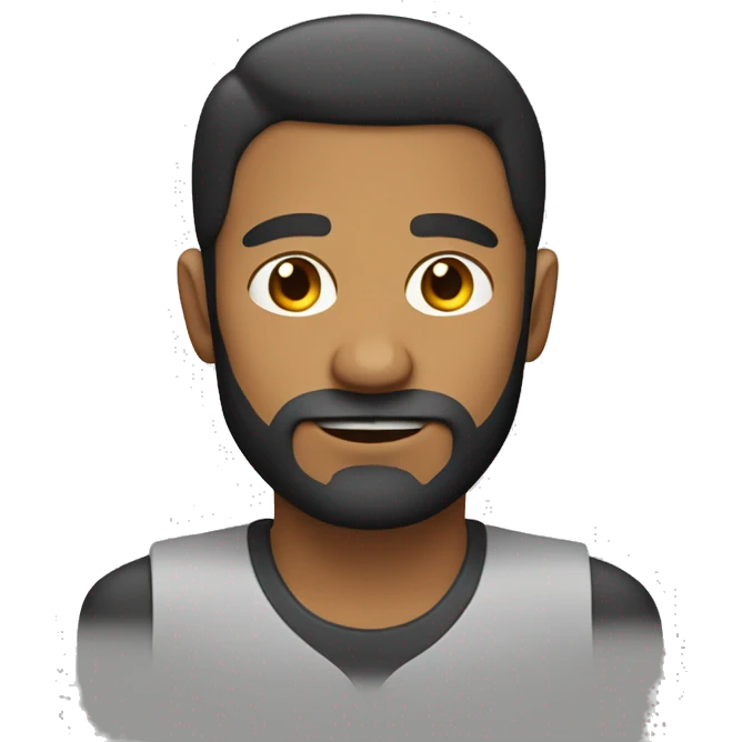 hombre sin pelo y con barba emoji