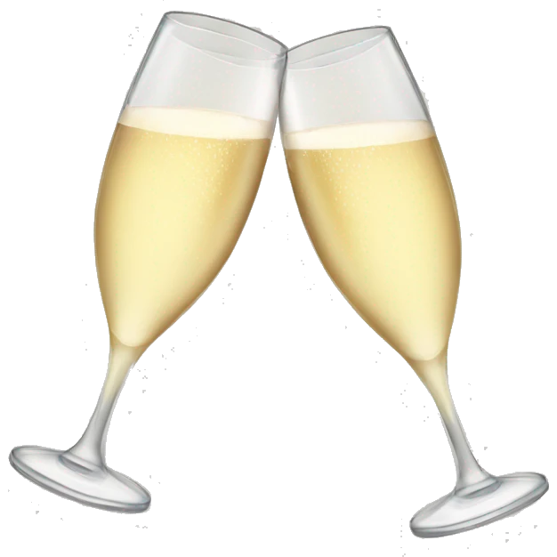 Two glasses of champagne cheering emoji