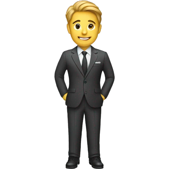 Men working with a suit emoji