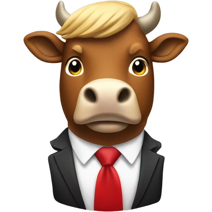 Trump riding a cow emoji