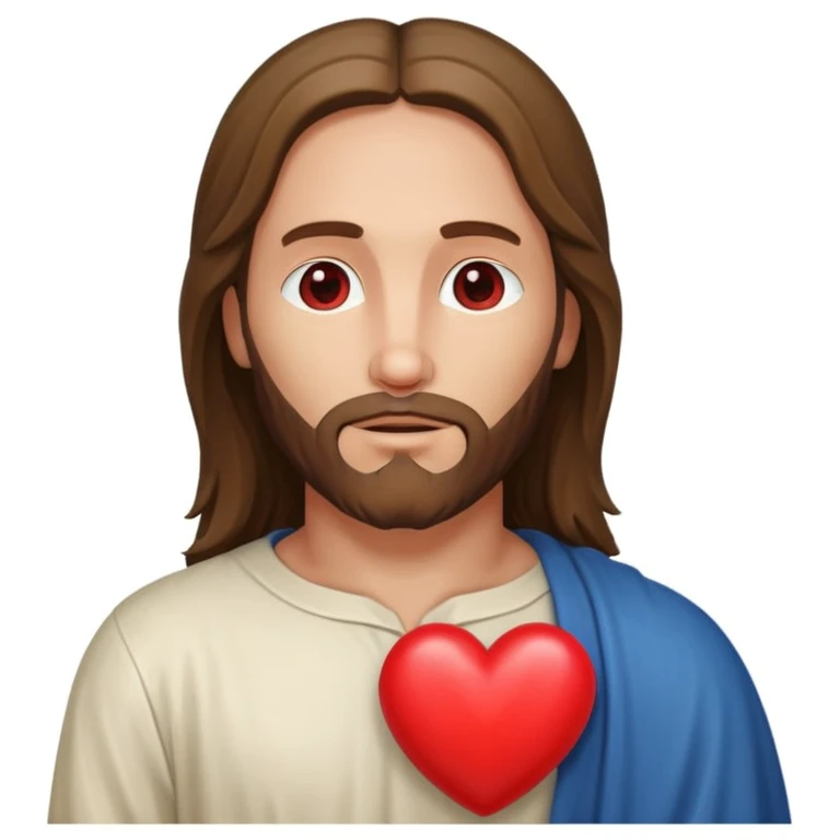 Jesus Cristo com um coração vermelho no peito  emoji