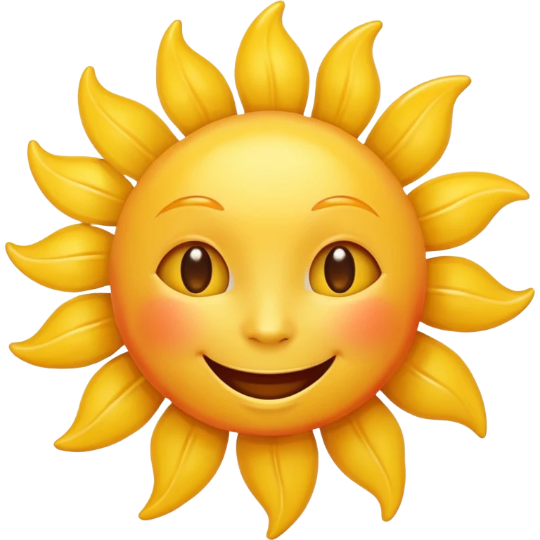 smiling sun emoji, simple and cheerful, apple style emoji