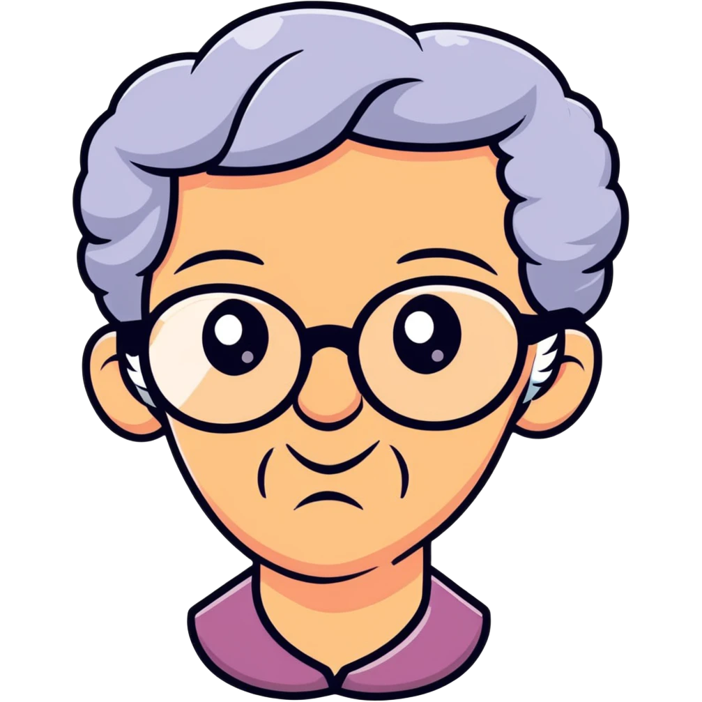 granny eye with glasses moved forward emoji