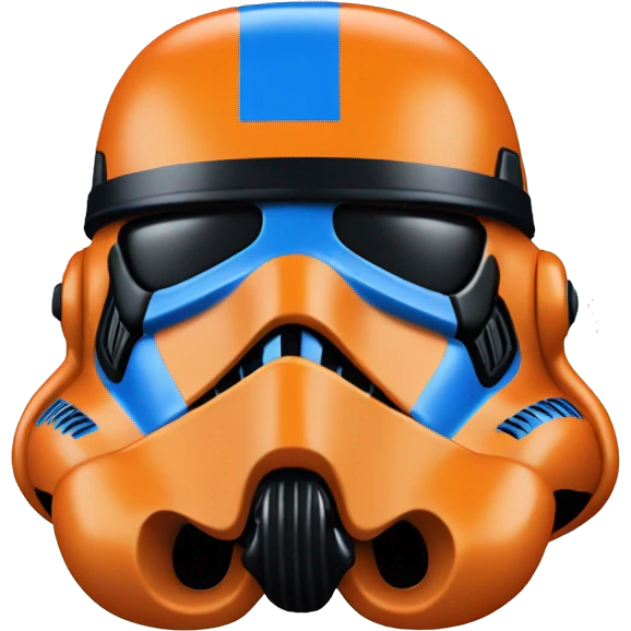 Orange and blue accented stormtrooper helmet  emoji