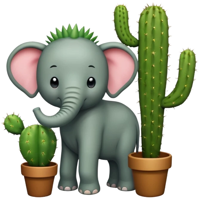 elephant and cactus emoji