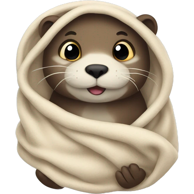 otter cozy in blanket emoji
