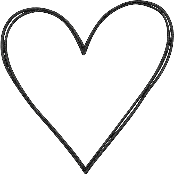 hand drawn heart icon, black and white, no fill, outlined emoji