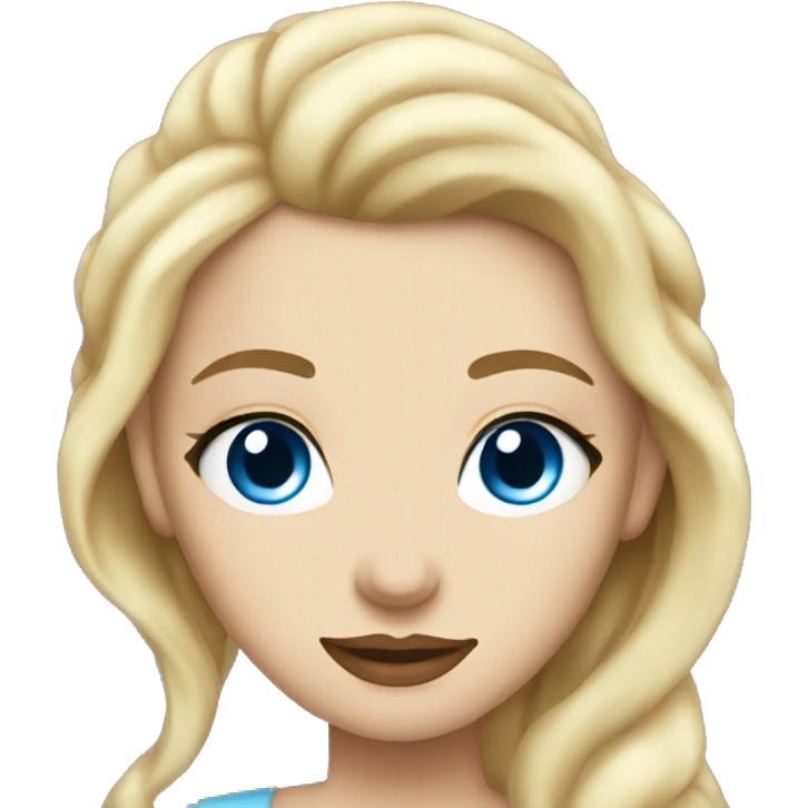 Blonde blue eyes princess big lips emoji