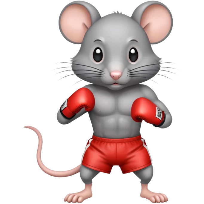 A rat with boxing gloves emoji