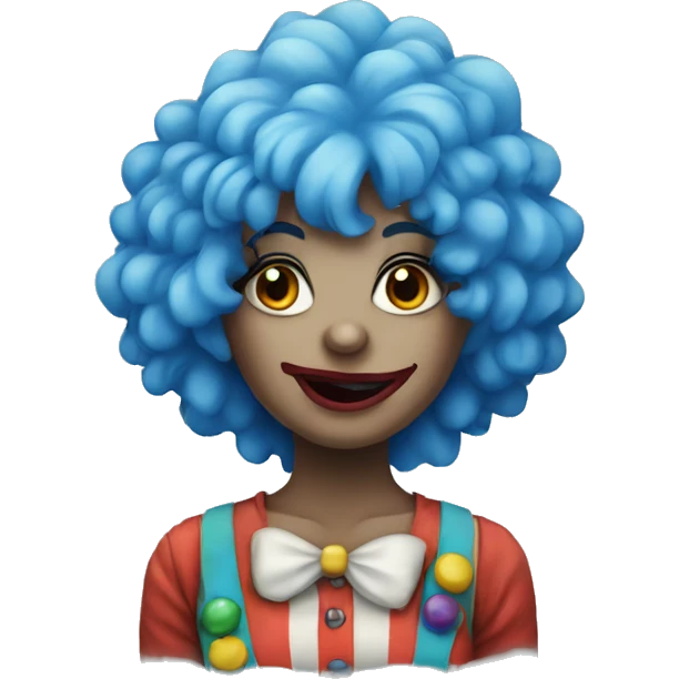 Blue haired clown girl emoji