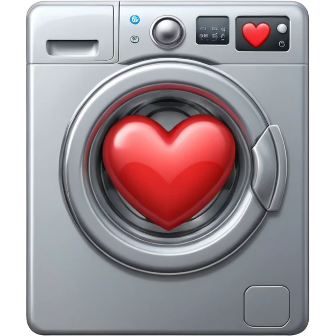 The washing machine inside the heart emoji
