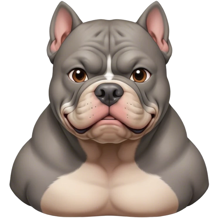 Grey American bully emoji