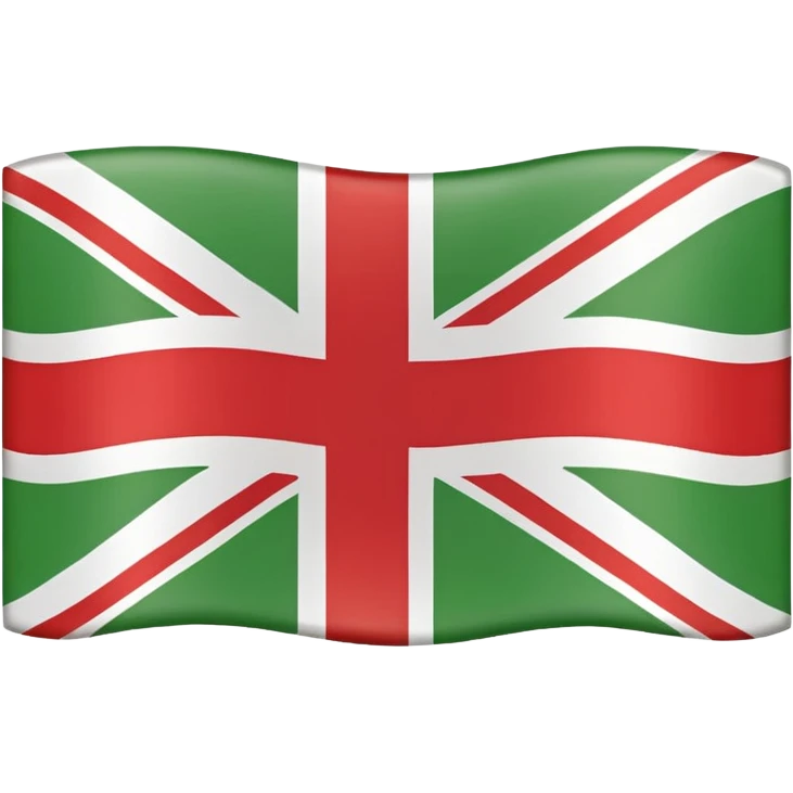 British flag but green colour instead of blue. emoji