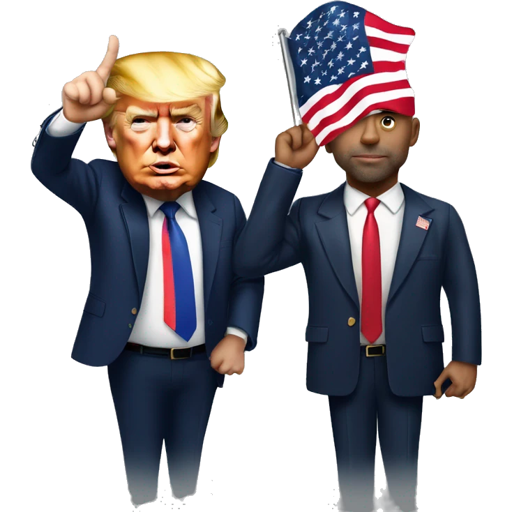 Donald trump and Joe Rogan saluting the American flag  emoji