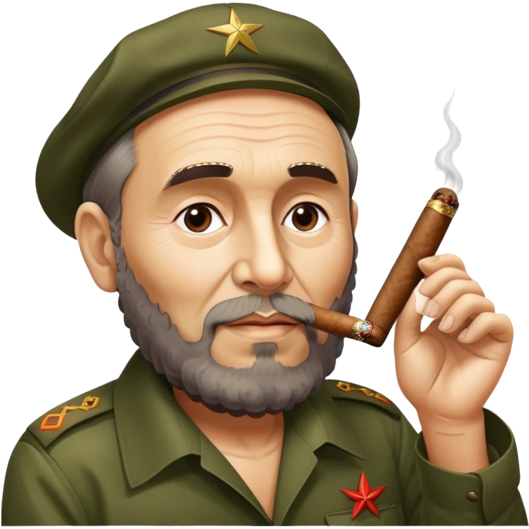 Fidel Castro with a cigar emoji