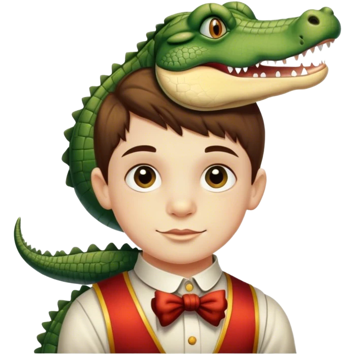 Vintage circus alligator boy emoji