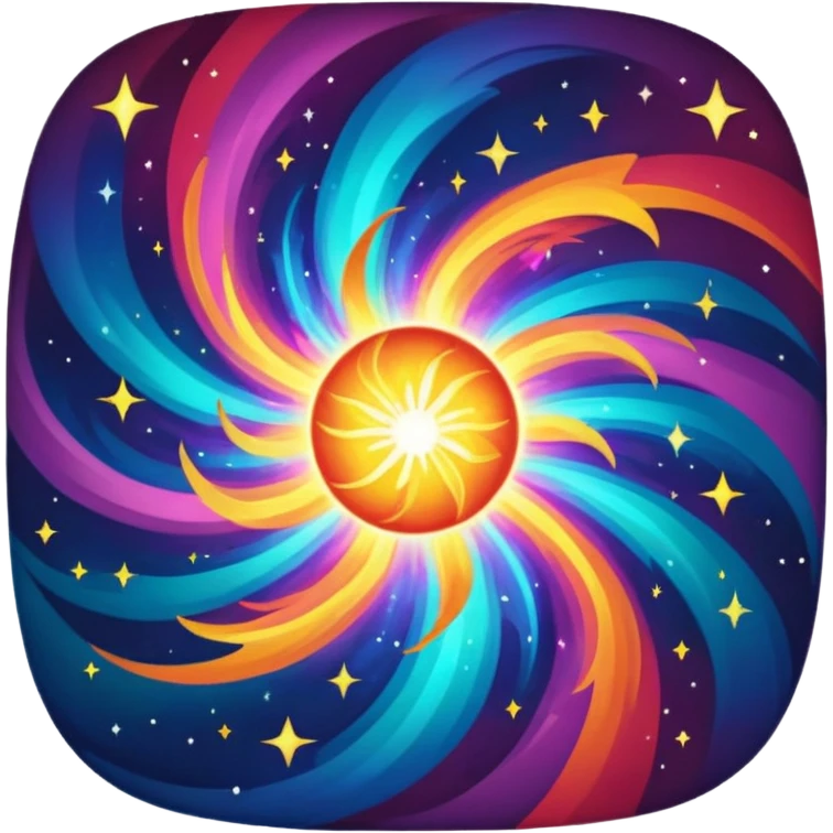 A supernova exploding in a burst of colorful energy emoji