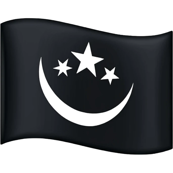 Black flag shahada in middle emoji