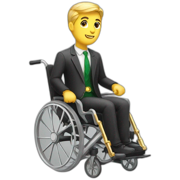 Guy on a wheelchair with gold chains emoji