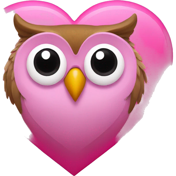 owl inside a pink heart emoji