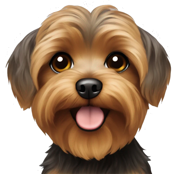 Brown yorkie poo emoji