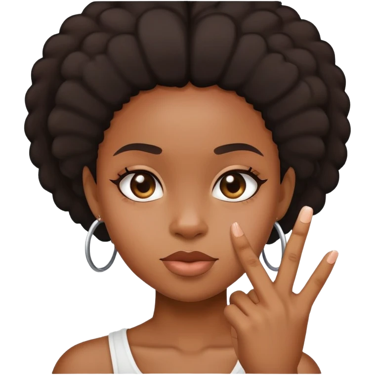 Black girl with middle finger up emoji