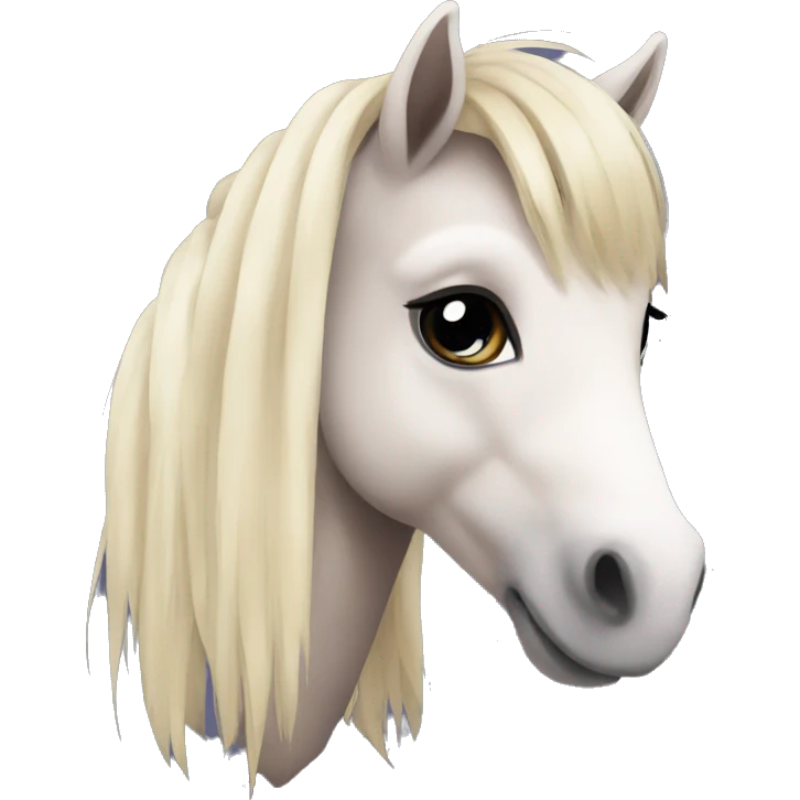 Mini horse with long hair  emoji