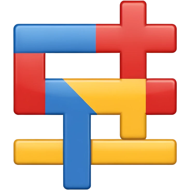 create a flag where the layout is like georgian one big cross for corner. the big cross i want is yellow and top right blue too left red bottom right red bottom left blue emoji