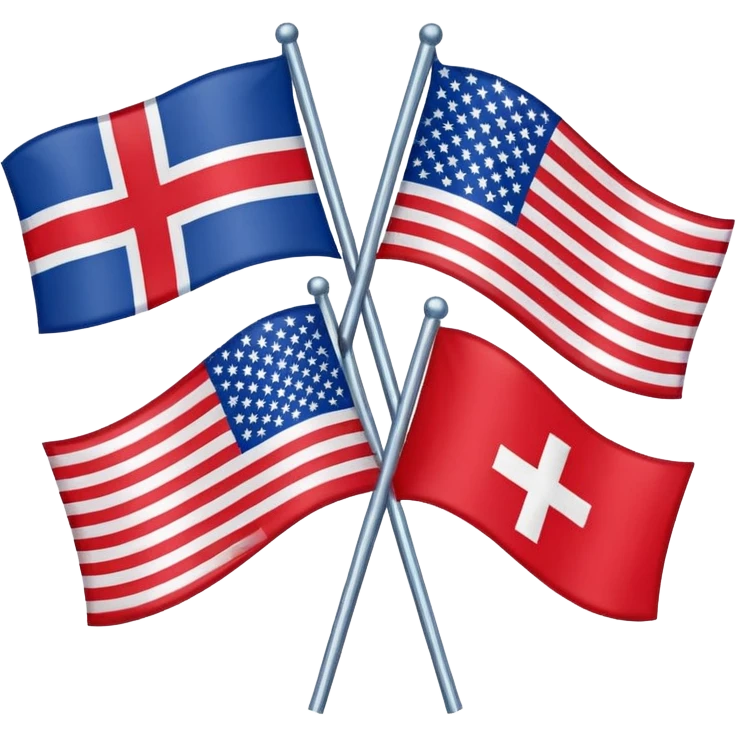 flag design combining elements of the Georgian flag and the United States flag emoji
