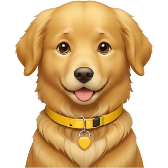 dog waring yellow gps collar emoji