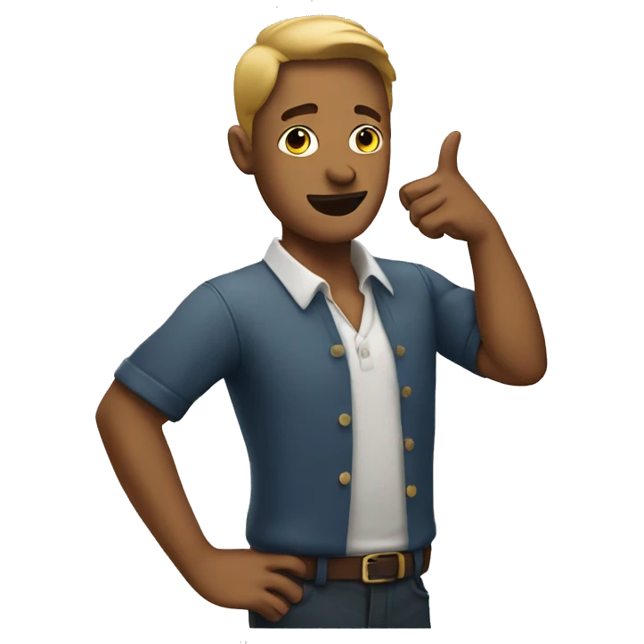 man pointing at his ear emoji