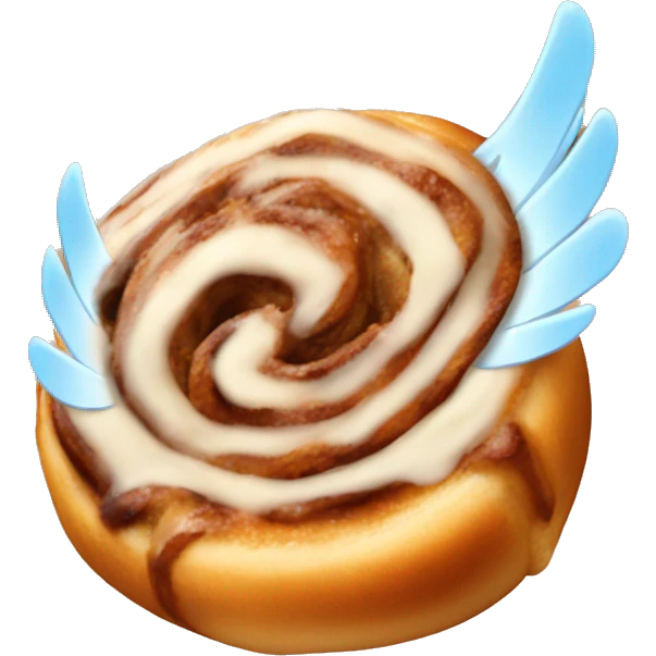 Cinnamon roll with wings emoji
