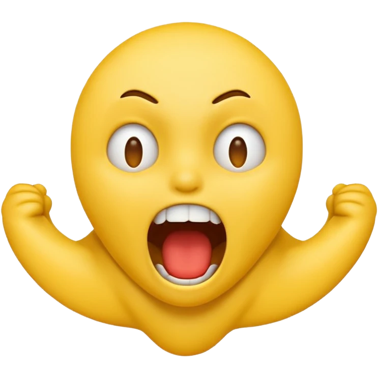 Strangling neck classic yellow emoji style screaming emoji