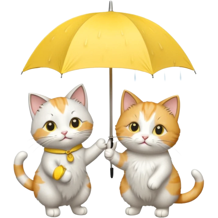 Cats with yellow umbrella emoji