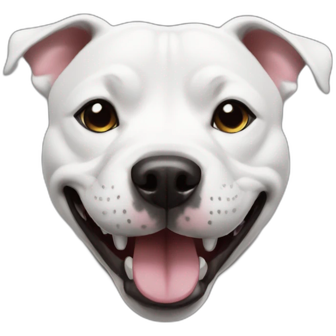 Black white Staffy smile emoji
