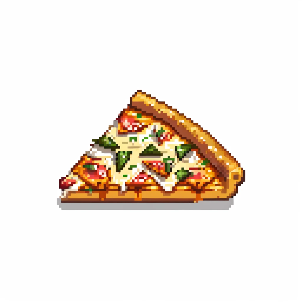 perfect triangular wedge pizza slice with crispy crust emoji