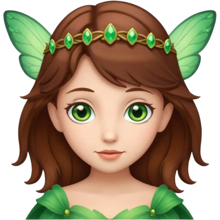 Fairy with brown hair emoji