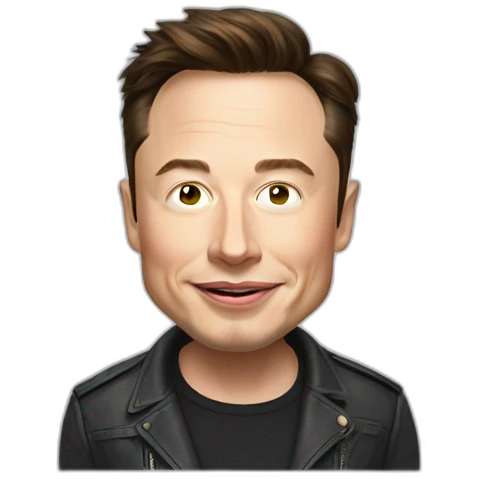 elon musk with big cheek emoji
