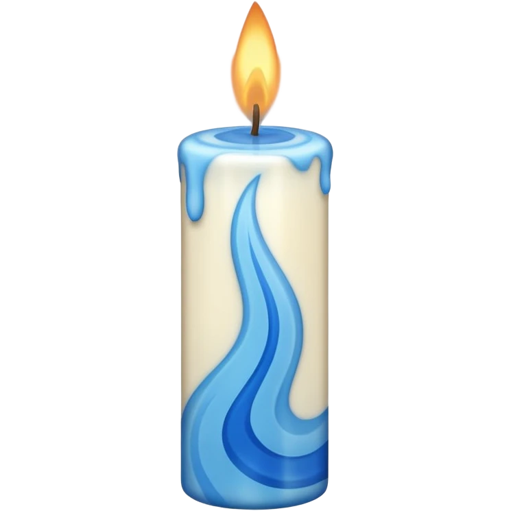 white candle with a blue swirl emoji