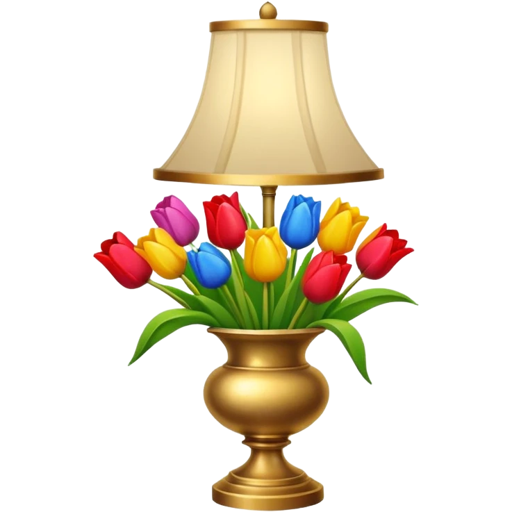 A lamp with a bouquet of flowers emoji